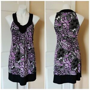 Wrapper floral embroidered mini dress sz M